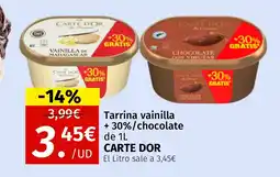 Maskom Supermercados CARTE D'OR Tarrina vainilla +30%/chocolate oferta