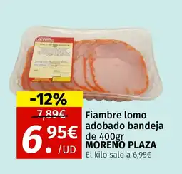 Maskom Supermercados MORENO PLAZA Fiambre lomo adobado bandeja oferta