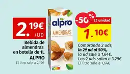 Maskom Supermercados ALPRO Bebida de almendras en botella oferta