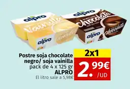 Maskom Supermercados ALPRO Postre soja chocolate negro/ soja vainilla oferta