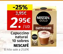 Maskom Supermercados NESCAFÉ Capuccino natural 10 sobres oferta