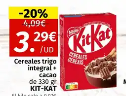 Maskom Supermercados KIT-KAT Cereales trigo integral + cacao oferta
