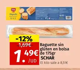 Maskom Supermercados SCHAR Baguette sin glúten en bolsa oferta