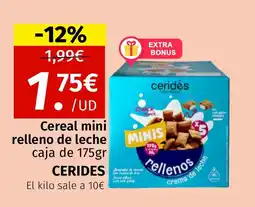 Maskom Supermercados CERIDES Cereal mini relleno de leche oferta