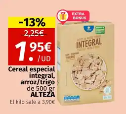 Maskom Supermercados ALTEZA Cereal especial integral, arroz/trigo oferta