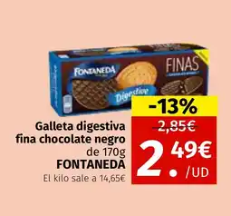 Maskom Supermercados FONTANEDA Galleta digestiva fina chocolate negro oferta