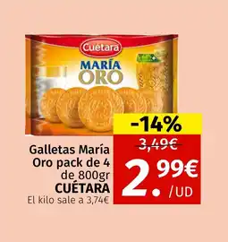Maskom Supermercados CUÉTARA Galletas María Oro oferta