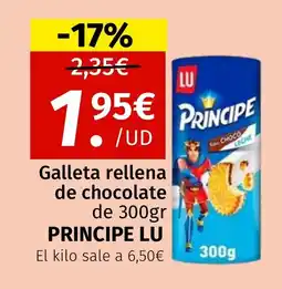 Maskom Supermercados PRINCIPE LU Galleta rellena de chocolate oferta