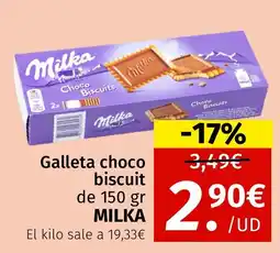 Maskom Supermercados MILKA Galleta choco biscuit oferta