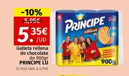 Maskom Supermercados PRINCIPE LU Galleta rellena de chocolate oferta