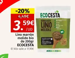 Maskom Supermercados Ecocesta lino marrón molido bio oferta