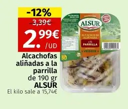Maskom Supermercados ALSUR Alcachofas aliñadas a la parrilla oferta
