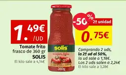 Maskom Supermercados SOLIS Tomate frito frasco oferta