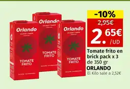 Maskom Supermercados ORLANDO Tomate frito en brick pack x 3 oferta