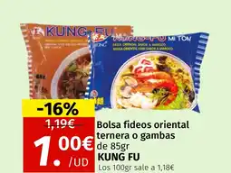 Maskom Supermercados KUNG FU Bolsa fideos oriental ternera o gambas oferta