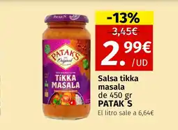 Maskom Supermercados PATAK'S Salsa tikka masala oferta