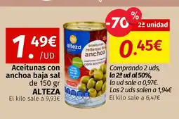 Maskom Supermercados ALTEZA Aceitunas con anchoa baja sal de oferta