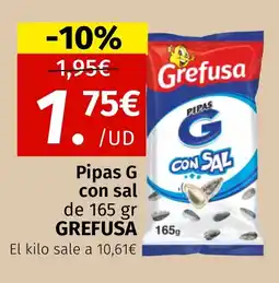 Maskom Supermercados GREFUSA Pipas G con sal oferta