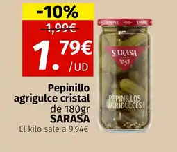 Maskom Supermercados SARASA Pepinillo agrigulce cristal oferta