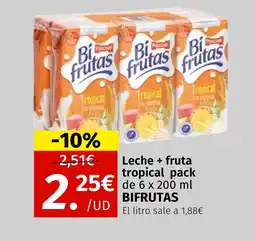 Maskom Supermercados BIFRUTAS Leche + fruta tropical oferta