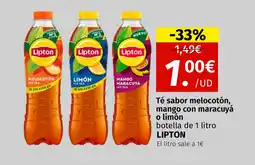 Maskom Supermercados LIPTON Té sabor melocotón mango con maracuyá o limón oferta