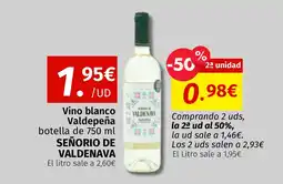 Maskom Supermercados SEÑORIO DE VALDENAVA Vino blanco Valdepeña oferta