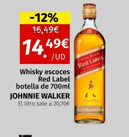 Maskom Supermercados JOHNNIE WALKER Whisky escoces Red Label oferta