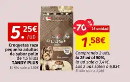 Maskom Supermercados TANDY PLUS Croquetas raza pequeña adultos de sabor pollo oferta