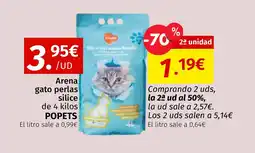 Maskom Supermercados POPETS Arena gato perlas silice oferta