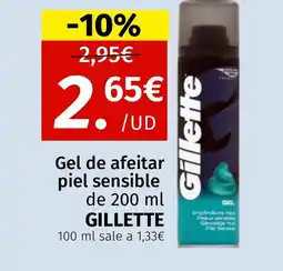 Maskom Supermercados GILLETTE Gel de afeitar piel sensible oferta