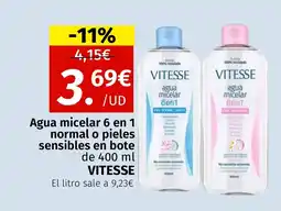 Maskom Supermercados VITESSE Agua micelar 6 en 1 normal o pieles sensibles en bote oferta