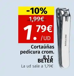 Maskom Supermercados BETER Cortaúñas pedicura crom oferta