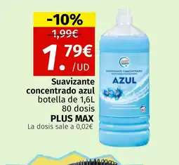 Maskom Supermercados PLUS MAX Suavizante concentrado azul botella oferta