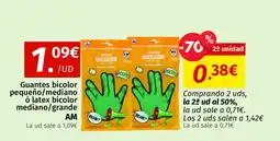 Maskom Supermercados AM Guantes bicolor pequeño/mediano ó latex bicolor mediano/grande oferta