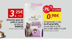Maskom Supermercados POPETS Alimento gato de pollo y cerdo oferta