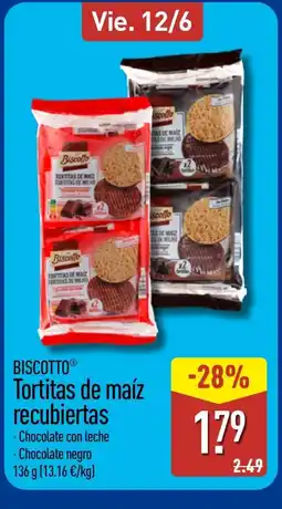 ALDI BISCOTTO Tortitas de maíz recubiertas oferta