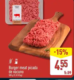 ALDI Burger meat picada de vacuno oferta