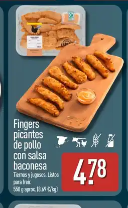 ALDI Fingers picantes de pollo con salsa baconesa oferta