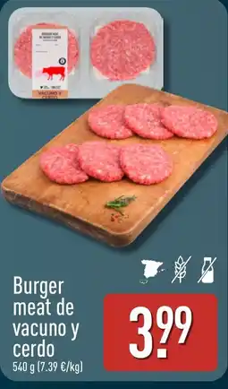ALDI Burger meat de vacuno y cerdo oferta
