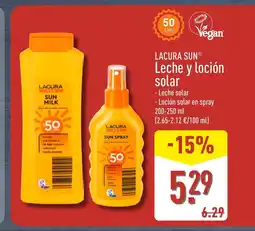 ALDI LACURA SUN Leche y loción solar oferta