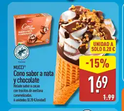 ALDI MUCCI Cono sabor a nata y chocolate oferta