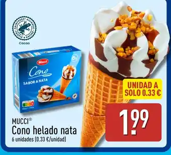 ALDI MUCCI Cono helado nata oferta