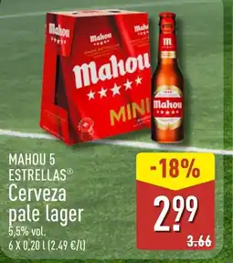 ALDI MAHOU 5 ESTRELLAS Cerveza pale lager oferta