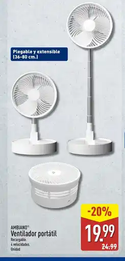 ALDI AMBIANO Ventilador portátil oferta