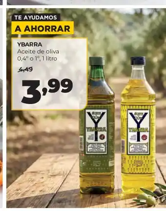 Alimerka YBARRA Aceite de oliva 0,4° o 1° oferta