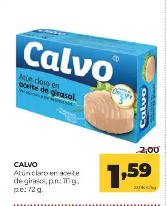 Alimerka CALVO Atún claro en aceite de girasol, oferta