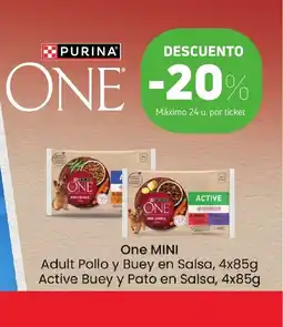 Coviran ONE Mini Adult Pollo y Buey en Salsa, Active Buey y Pato en Salsa oferta