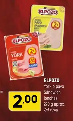 Coviran ELPOZO York o pavo Sándwich lonchas oferta
