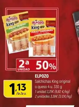 Coviran ELPOZO Salchichas King original o queso oferta