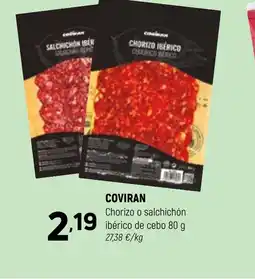 Coviran COVIRAN Chorizo o salchichón ibérico de cebo oferta